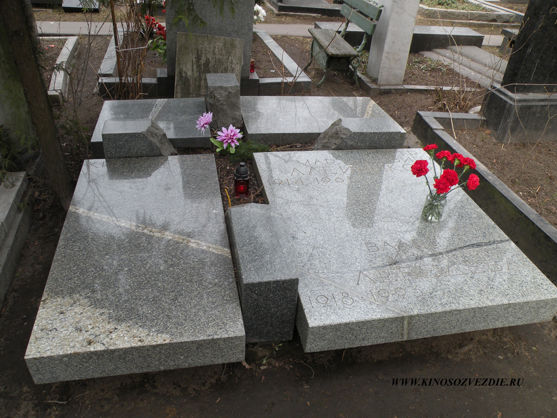 Могила Петра Алейникова на Новодевичьем кладбище