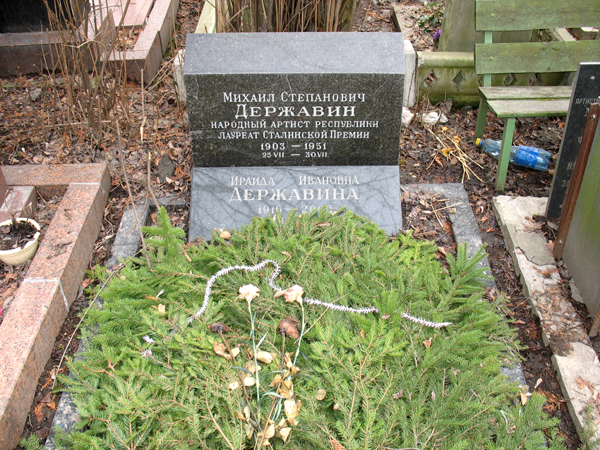 Могила Михаила Державина на Новодевичьем кладбище