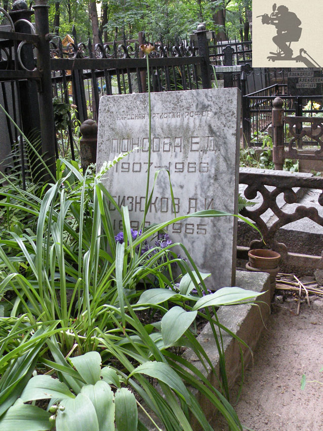 Могила Елены Понсовой на Введенском кладбище