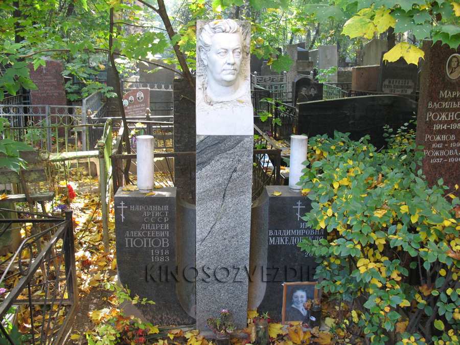 Могила Андрея Попова на Введенском кладбище