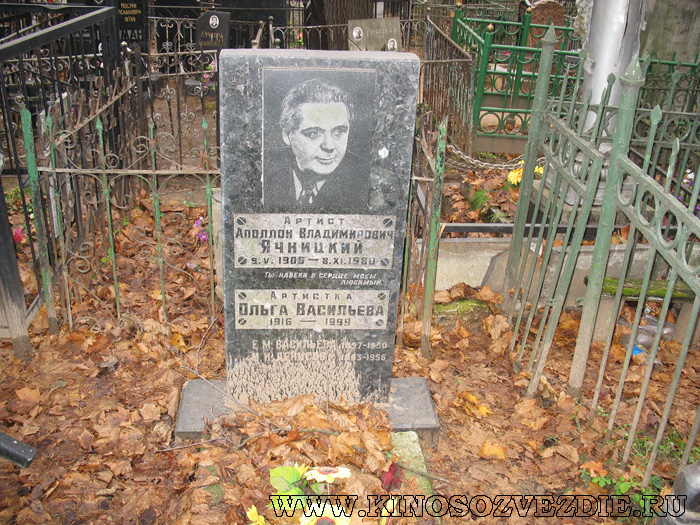 Могила Аполлона Ячницкого на Введенском кладбище. Фото автора 3.12.2006